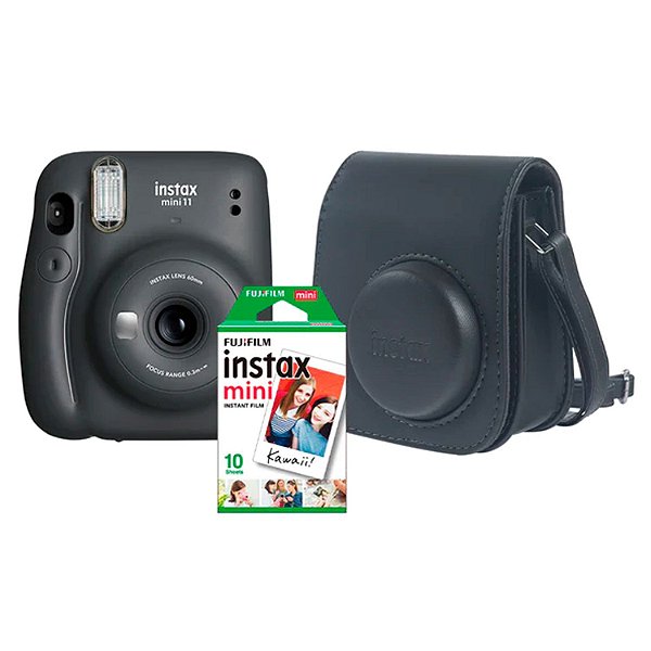 Kit Câmera Instax Mini 11 Com Pack 10 Fotos E Bolsa - PRETO