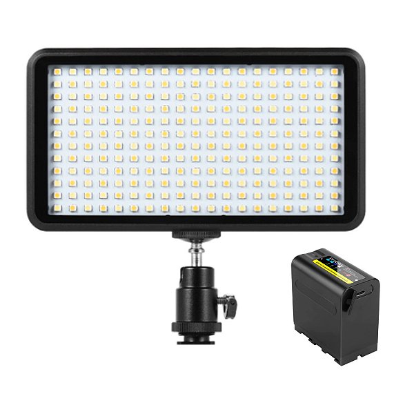 Painel De Led Andoer Ultra Fino 3200k-6k C/ Ball Head +  Bat F980