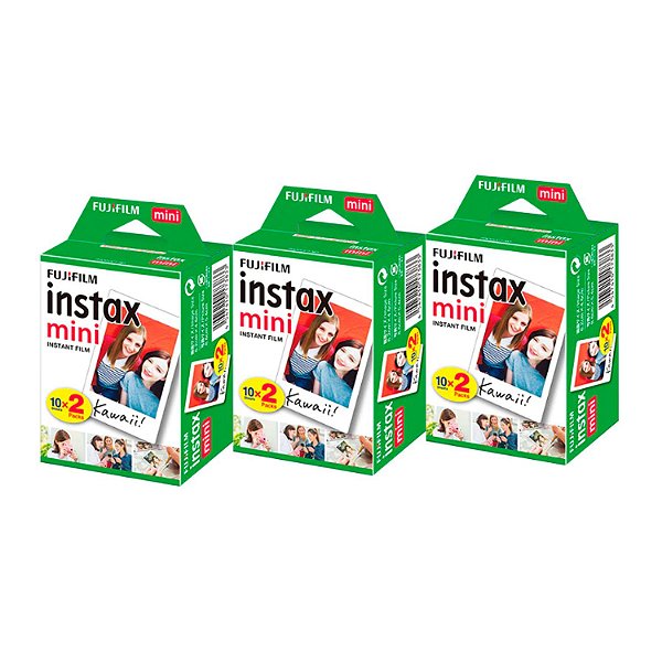 Kit 3 Papel Filme Para Instax Mini 7, 8, 9, 11 60 Fotos
