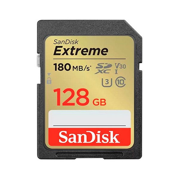 Cartão de Memória SDXC Sandisk Extreme 128gb 180mb/s V30