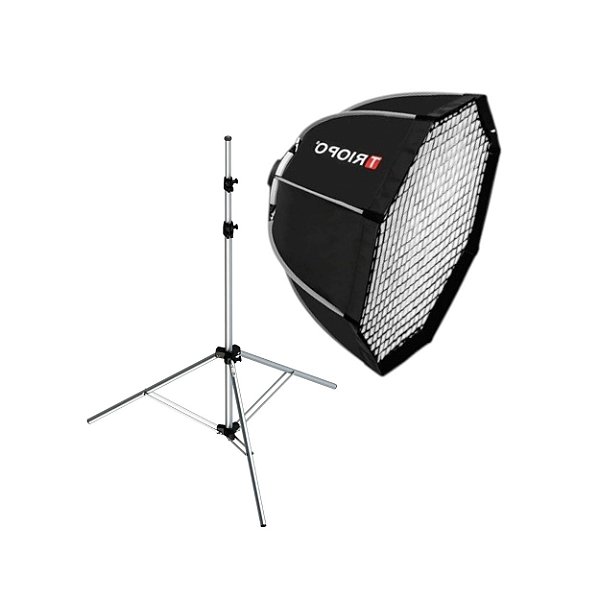 Softbox Octabox Triopo Bowens De 120cm + Grid + Tripé 3m
