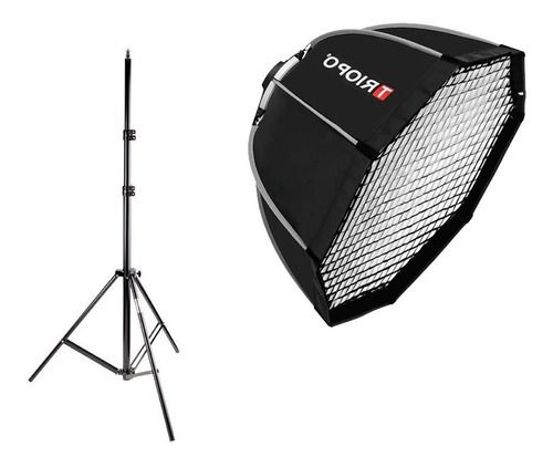 Softbox Octabox Triopo Bowens De 120cm + Grid + Tripé 3m