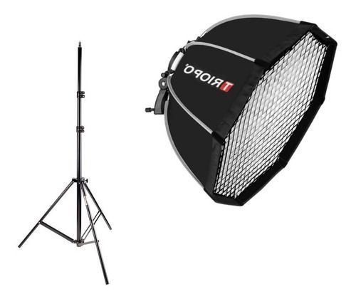 Softbox Octabox Triopo Flash Speedlite 65cm + Tripé 3,00m