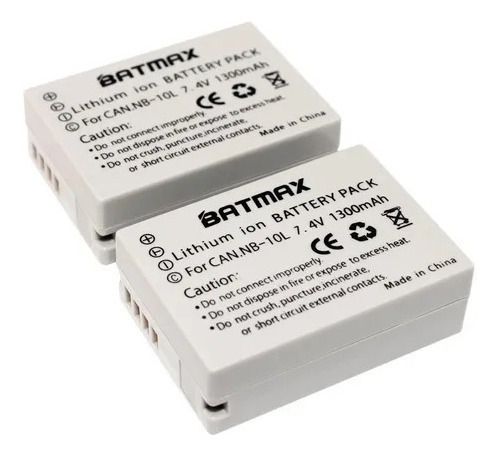 Kit 2 Bat.eria Nb-10l Batmax P/ Canon Sx40hs Sx50 Sx60