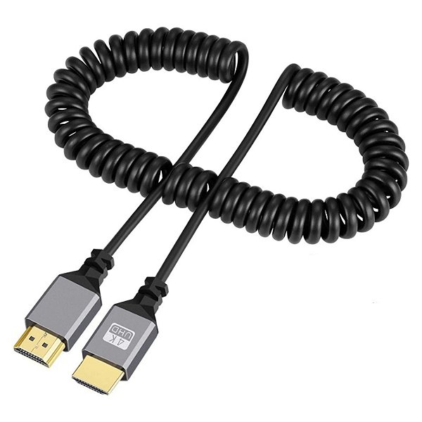Cabo Hdmi Para Hdmi Espiral Enrolado 4K 60hz 50cm/1m