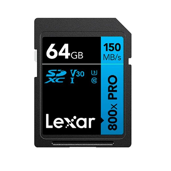 Cartão de Memória Lexar 64gb SDXC 800x 150mb/s V30