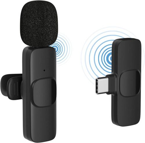 Microfone Lapela Sem Fio Compatível Android Usb C Type C