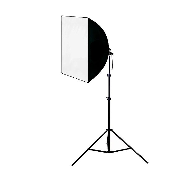 Kit Softbox 40x40cm Com Bocal Para 1 Lâmpada + Tripé 2m