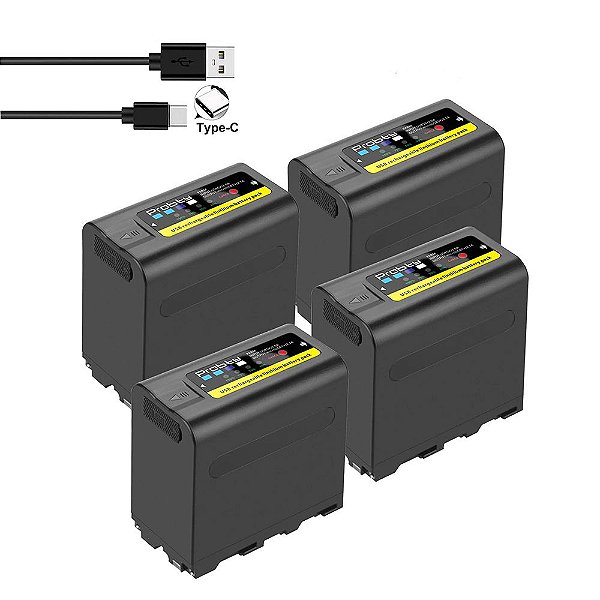 Kit 4 Baterias F980 Np-f970 10800mah - Probty Powerbank Usb