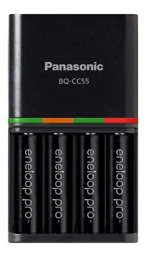 Carregador Bq-cc55 Smart Com 4 Pilhas Aa Da Eneloop Pro