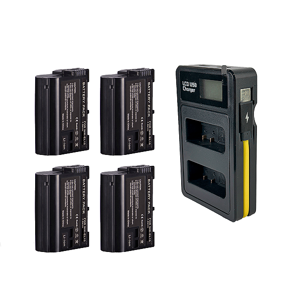 4 Baterias Mamen EN-EL15 1900Mah Para Nikon D7000 D7100 D800 D600 + Carregador
