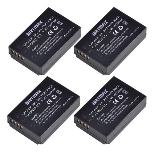 Kit 4 Bateria Lp-e12 Batmax P Canon M50 Sl1 M10 Kiss X7 100d