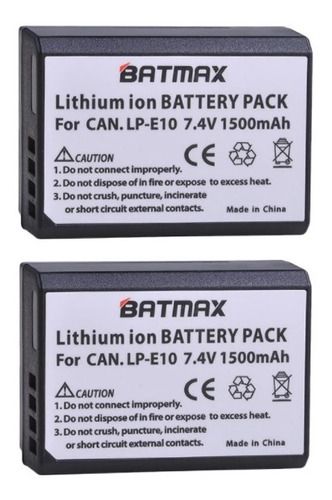 Kit 2 Bateria Câmera Canon T3 T5 T6 T7 Lp-e10 Dslr 1500mah