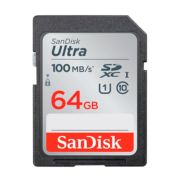 Cartão De Memória Sandisk SDXC Ultra 64gb 100mb/s Classe 10