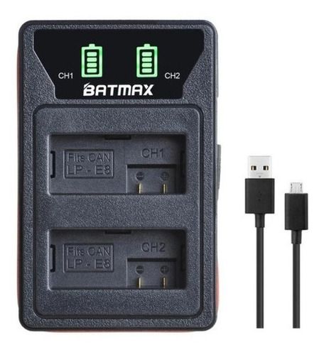 Carregador Duplo Bateria Lp-e8 Usb Canon T3i T4i T5i