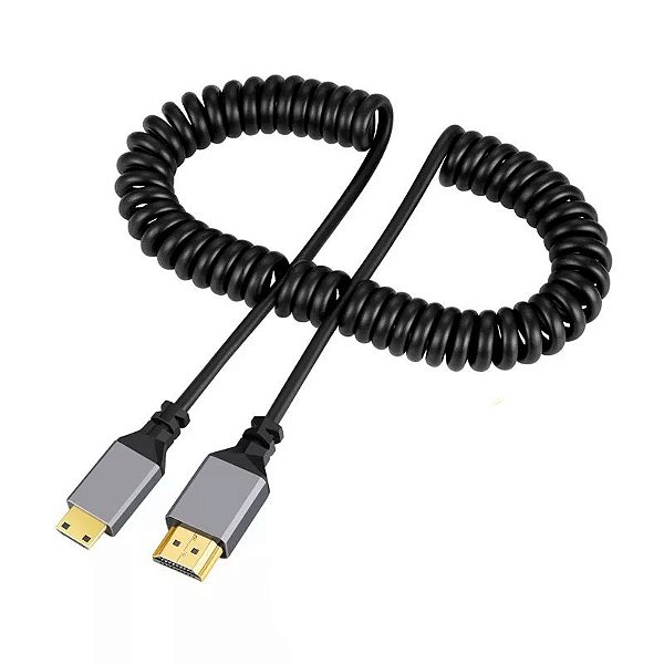 Cabo Hdmi Para Mini Hdmi Espiral Enrolado 50cm/1m