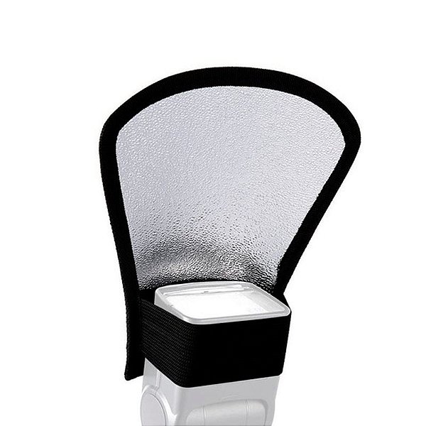 Difusor Rebatedor Universal Para Flash Branco E Prata