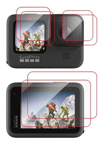 Conjunto De Películas De Vidro Para Gopro Hero 9 10 11 12 13