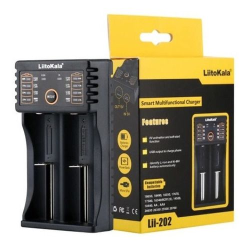 Carregador De Pilhas Inteligente Liitokala 202 - 2 Pilhas