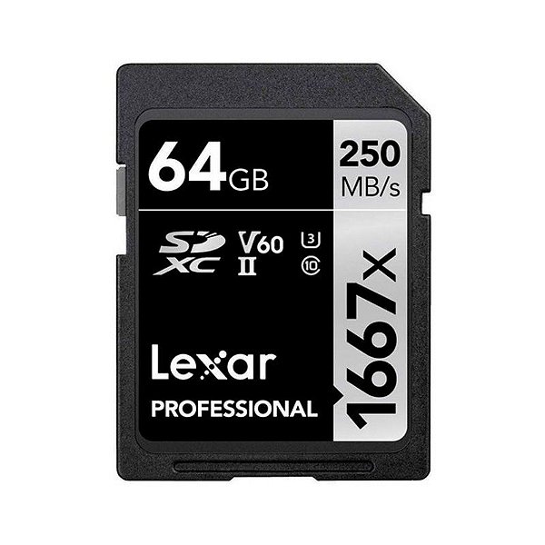 Cartão De Memória 64gb Lexar 1667x ProfIssional V60 250mb/s