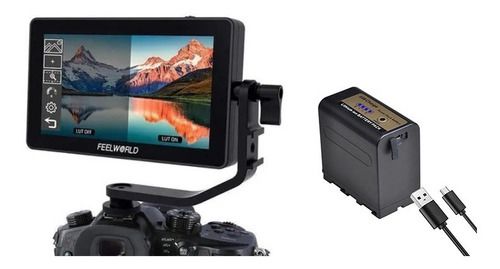Monitor Feelworld F6 Plus 5.5 4k Touch 3d + Bateria Np-f970