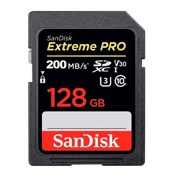 Cartão de Memória SDXC Sandisk 128gb Extreme Pro V30 200Mbs