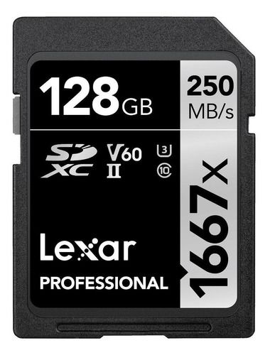 Cartão De Memória 128gb Lexar 1667x ProfIssional V60 250mb/s