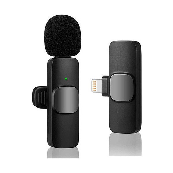Microfone Lapela Sem Fio Compatível Com iPhone Lightning