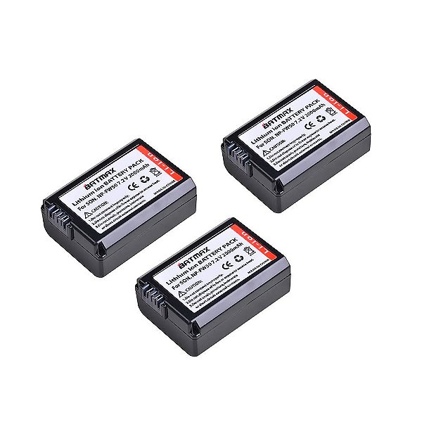 3 Bateria Np-fw50 Para Câmeras Sony A6000 A6300 A6500 A7s