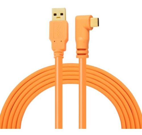 Cabo Usb C 3.0 P/ Sony A7r3 A7m3 Canon R Rp Nikon - 8 Metros - Laranja
