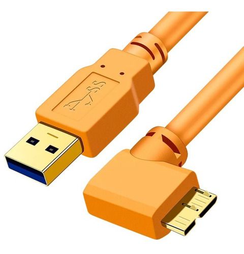 Cabo 8m - Usb 3.0 Micro B Canon 5d4 5dsr, Nikon D810 D850 D5 - Laranja