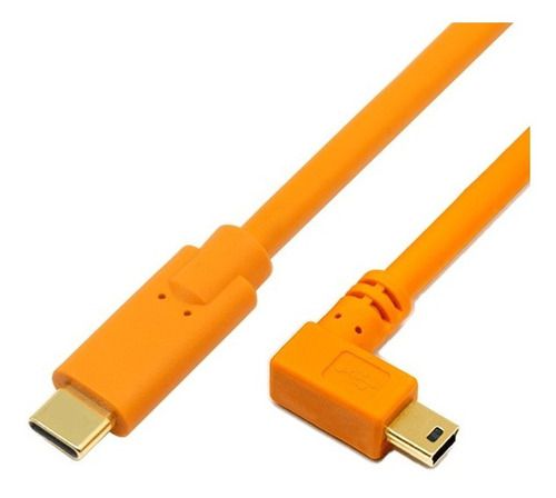 Cabo Dados Sinc Usb C - 5m Canon 5d2 6d 70d, Nikon D90 D3100 - Laranja