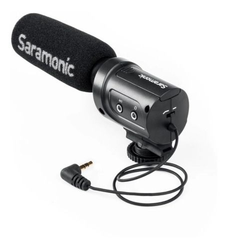 Microfone Boom Câmera Saramonic Sr-m3 C/ Saída P2 Preto