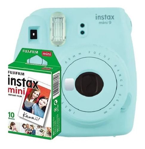 Câmera Instantânea Fujifilm Instax Mini 9 Ice Blue + Filmes