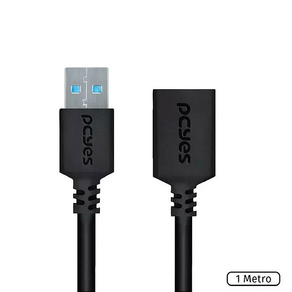 Cabo Extensor USB 3.0 Macho x Fêmea Preto - PCYES
