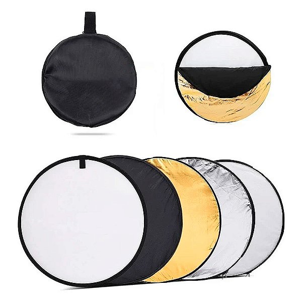 Rebatedor Circular 80cm Fotográfico 5 Em 1 Com Bolsa