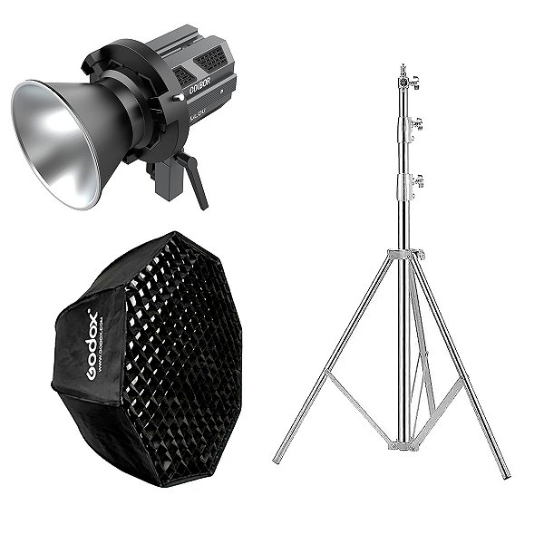 Iluminador Colbor CL60+ Tripé Inox 2,80 + Octabox Godox 95cm