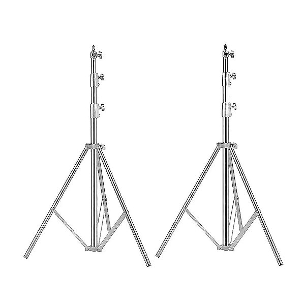 Kit 2 Tripés Iluminação Greika Fc-s288l 2,80m Aço Inox - Cap 8Kg