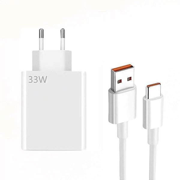 Carregador Turbo 33W USB + Cabo Tipo-C - Lehmox LE-407