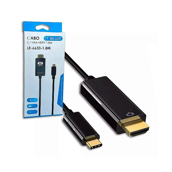 Cabo Displayport Usb-C 3.1 P/ Hdmi 4k 2k 3.0 1.8m KAPBOM