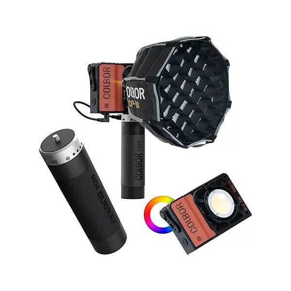 Iluminador W60R RGB Pocket + Grip Bateria + Octabox 25cm