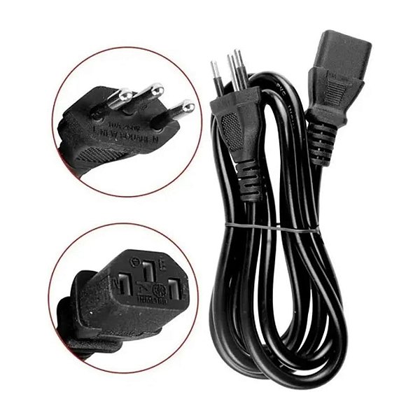 Cabo de força para Notebook Impressora Rádio  Lehmox 1,5m