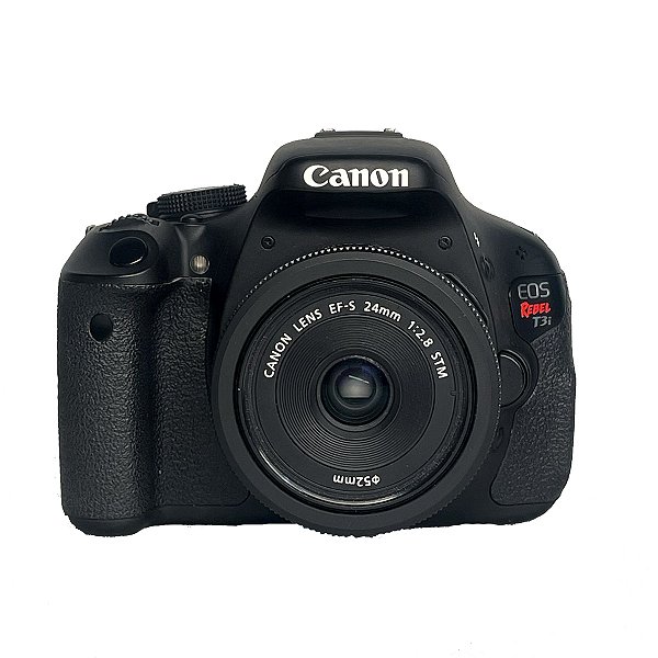 Câmera Canon T3i Seminova + Lente 24mm EF-S 24mm f/2.8 STM