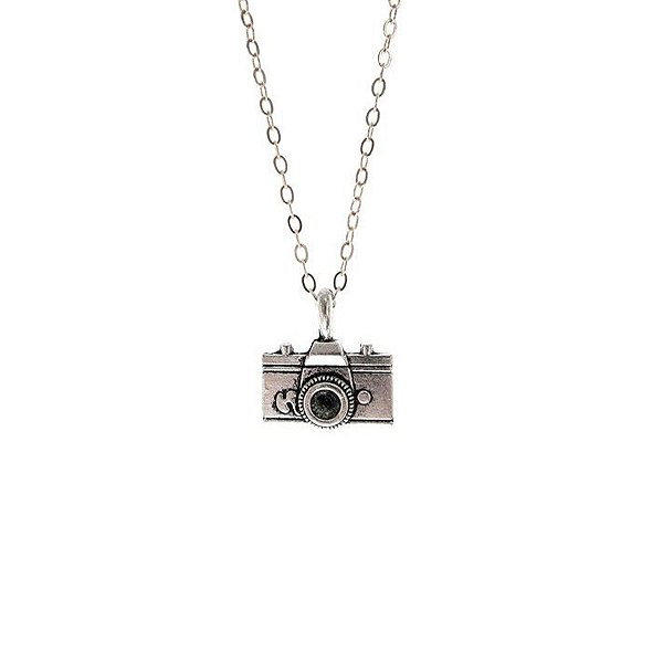 Colar De Câmera Prata - Gargantilha Feminina E Masculina