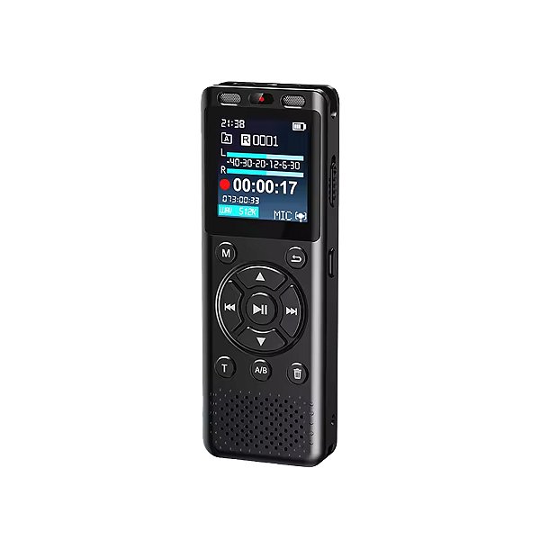 Gravador Digital A12 16gb Com Tela LCD MicroSD E Usb-C