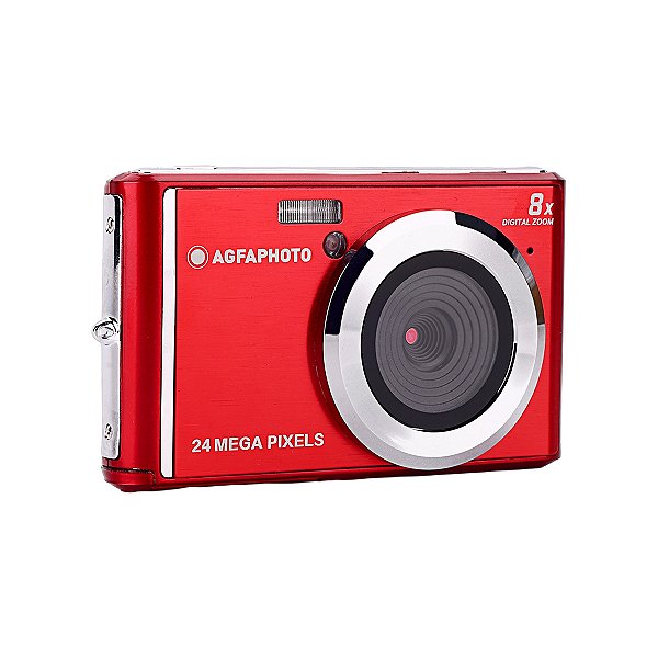 Câmera Digital Vintage DC5500 24MP Compacta USB-C - Red