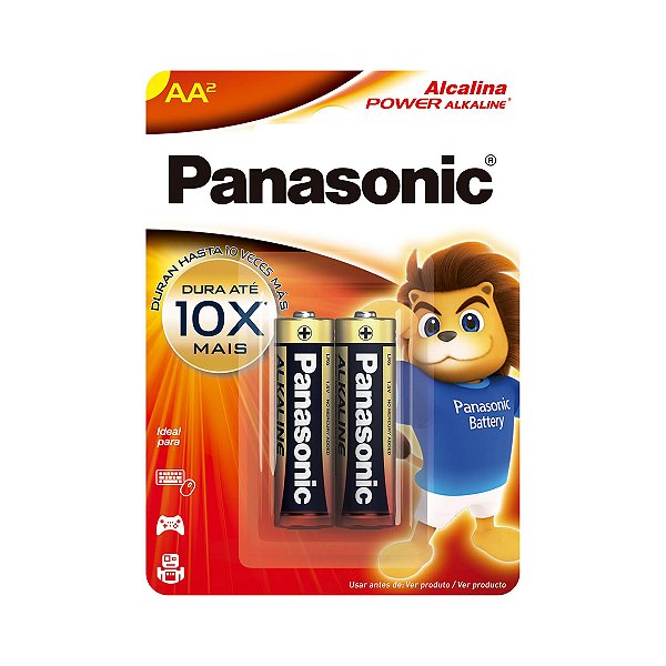 Pilha Alcalina AA Cartela 2 Unidades Panasonic 1.5v
