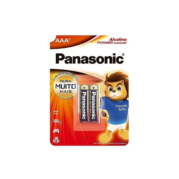 Pilha Alcalina AAA Palito 2 Unidades Panasonic 1.5v