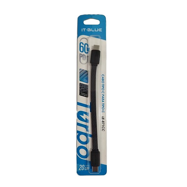 Cabo Tipo-C Para Tipo-C PD 60W It-Blue Reforçado Rápido