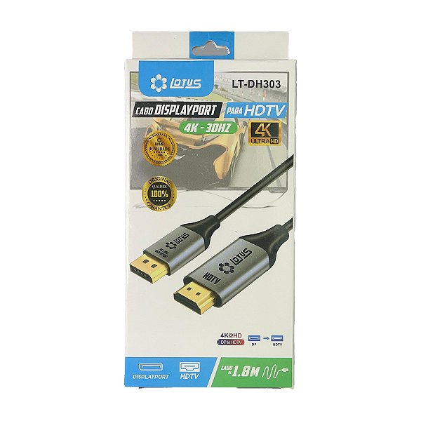 Cabo Conversor Displayport Para Hdmi Ultra HD 4K 30hz